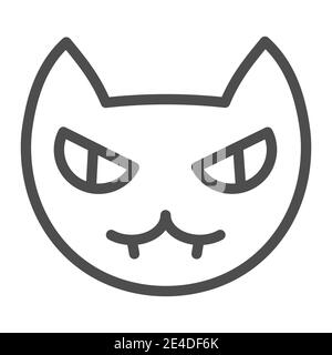 Icona linea viso Cat. Immagine vettoriale maschera animale isolata su bianco. Design in stile outline PET, progettato per il Web e le applicazioni. EPS 10. Illustrazione Vettoriale