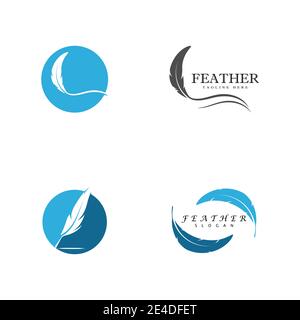 Impostare la natura del simbolo del vettore modello logo Feathers Illustrazione Vettoriale