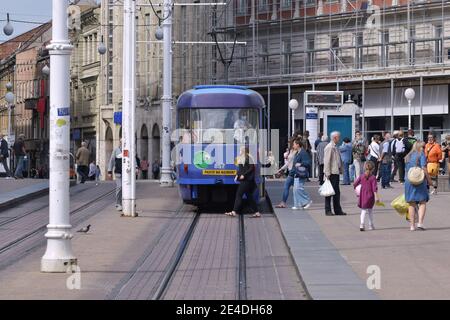 Scena di strada da Zagabria, Croazia Foto Stock