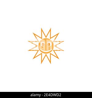 Sun illustrazione vettoriale Logo icona del modello di progettazione Illustrazione Vettoriale