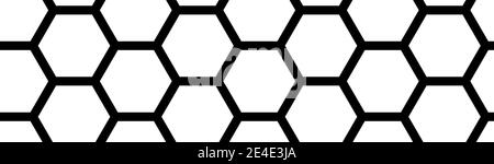 Semplice motivo esagonale o a nido d'ape bianco e nero, sfondo senza cuciture Illustrazione Vettoriale