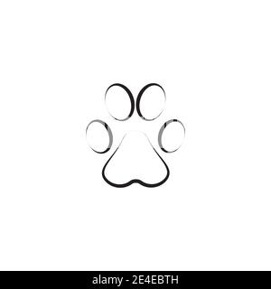 Illustrazione grafica del simbolo del logo dell'icona del footprint del vettore Dog PAW Illustrazione Vettoriale