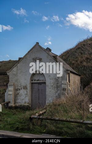 vecchio mortuario a saltburn, yorkshire settentrionale, regno unito Foto Stock