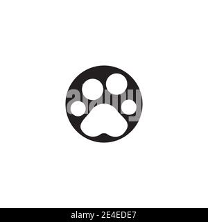 Illustrazione grafica del simbolo del logo dell'icona del footprint del vettore Dog PAW Illustrazione Vettoriale