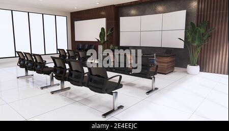 Interni sala d'attesa in ufficio design.rendering 3D Foto Stock