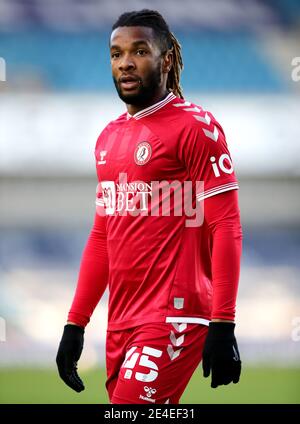 Il Kasey Palmer di Bristol City durante la quarta partita degli Emirates fa Cup al Den, Londra. Data immagine: Sabato 23 gennaio 2021. Foto Stock