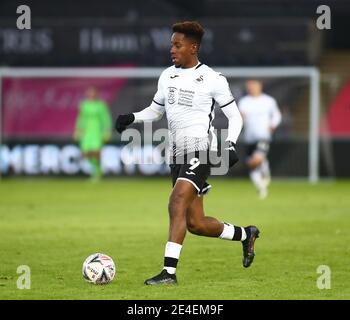 Liberty Stadium, Swansea, Glamorgan, Regno Unito. 23 gennaio 2021. English fa Cup Football, Swansea City contro Nottingham Forest; Jamal Lowe di Swansea City Credit: Action Plus Sports/Alamy Live News Foto Stock