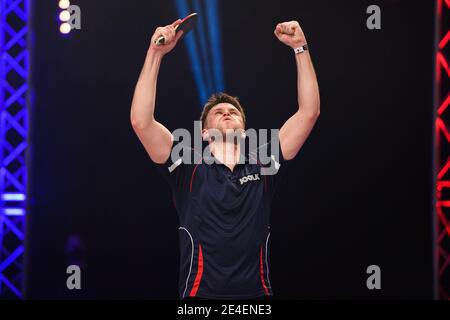 COVENTRY, REGNO UNITO. 23 gennaio 2021. Tomas Mikutis (LTU) durante il 2021 World Ping Pong Masters alla Ricoh Arena sabato 23 gennaio 2021 a COVENTRY, INGHILTERRA. Credit: Taka G Wu/Alamy Live News Foto Stock