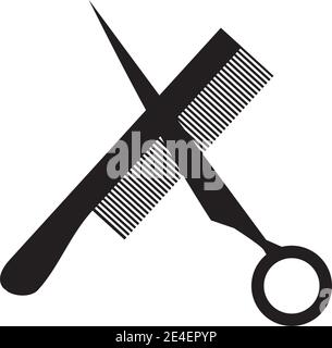 Modello vettoriale di ispirazione per il design con logo a forbice Illustrazione Vettoriale