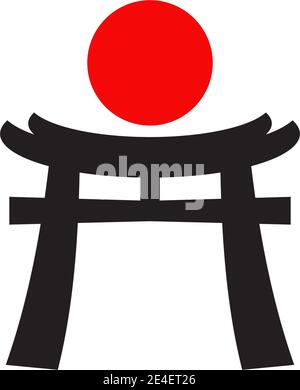 Modello vettoriale ispirazione disegno icona logo dojo Illustrazione Vettoriale