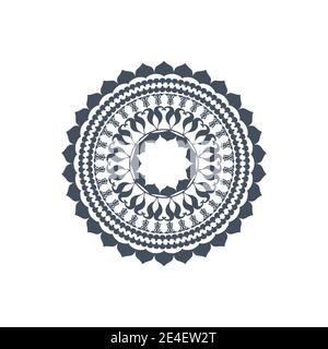 Modello circolare in forma di mandala per Henna, Mehndi, tatuaggi, decorazione. Ornamento decorativo etnica in stile orientale. Libro da colorare pagina. Illustrazione Vettoriale