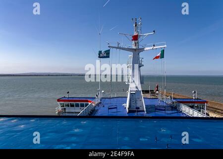 Roscoff, Francia. 14 maggio 2016. Il traghetto Oscar Wilde di Irish Ferries arriva al porto di Roscoff in Francia. Foto Stock