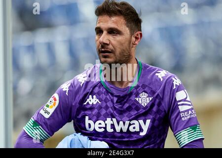 San Sebastian, Spagna. 23 gennaio 2021. Joaquin Sanchez dopo la Liga partita tra Real Sociedad CF e Real Betis Balompie ha giocato alla Reale Arena. Credit: Ion Alcoba/Capturasport/Alamy Live News Foto Stock