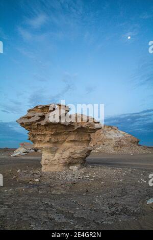 Bizzarre formazioni di arenaria nel deserto libiano, deserto bianco vicino Farafra, Egitto Foto Stock