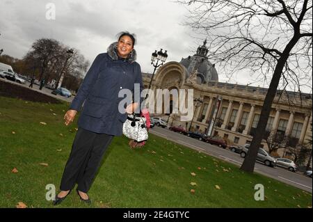 La giornalista Loubna al-Hussein, scrivente del '40 coups De fouet pour un Pantalon' tiene una conferenza stampa al CAPO di Parigi, in Francia, il 25 novembre 2009. Foto di Giancarlo Gorassini/ABACAPRESS.COM Foto Stock