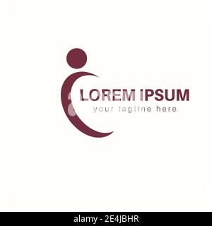 Bello verde salute cura uomo icona umana vettore logo disegno. Illustrazione Vettoriale