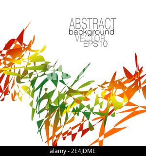 Schegge caotiche rosse, verdi, gialle, frammenti. Modello vettoriale astratto. Gradiente multicolore luminoso. Sfondo geometrico. Design futuristico. EPS10 Illustrazione Vettoriale