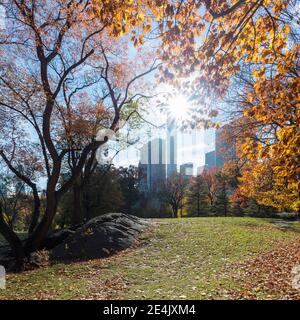 USA, New York, New York City, Central Park in autunno Foto Stock