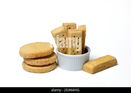 Pasta frolla, barrette frolla e frolla, pasticceria inglese al burro, tempo tè Foto Stock