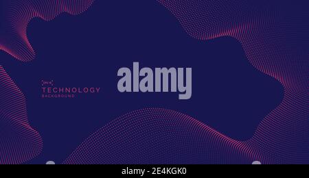 Disegno astratto dei motivi di disegno di tecnologia ondulato decorativo di modello. Ondulato di punti elementi ciano spazio di copia futuristico dello sfondo del testo. Illustrazione Vettoriale