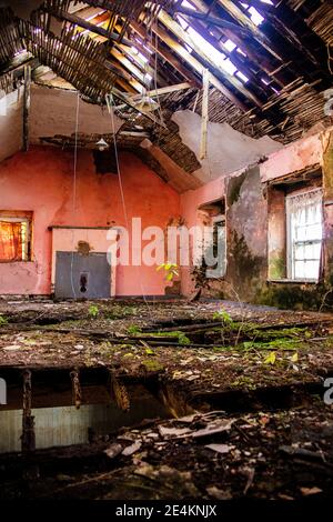 Edificio abbandonato in Co.. Monaghan, Irlanda Foto Stock