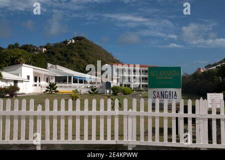 allamanda beach resort sulla grande anse spiaggia grenada ventose isole indie occidentali Foto Stock