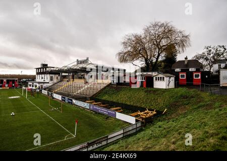 Lewes, Regno Unito. 24 gennaio 2021. La Dripping Pan in vista della partita del FA Women's Championship tra Lewes e Sheffield si è unita alla Dripping Pan di Lewes. Credit: SPP Sport Press Photo. /Alamy Live News Foto Stock