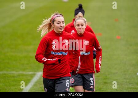 Lewes, Regno Unito. 24 gennaio 2021. Sheffield si è unita in vista della partita del Campionato Femminile tra Lewes e Sheffield unita alla Dripping Pan di Lewes. Credit: SPP Sport Press Photo. /Alamy Live News Foto Stock