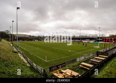 Lewes, Regno Unito. 24 gennaio 2021. La Dripping Pan in vista della partita del FA Women's Championship tra Lewes e Sheffield si è unita alla Dripping Pan di Lewes. Credit: SPP Sport Press Photo. /Alamy Live News Foto Stock