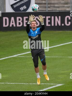 Sandhausen, Germania. 2021 gennaio 01. Firo: 24/2021/2020/21 Calcio: Calcio: Seconda stagione Bundesliga SV Sandhausen - VfL Bochum, goalwart Manuel Riemann (VfL Bochum) | Use worldwide Credit: dpa/Alamy Live News Foto Stock