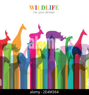 Vettore di gruppi animali. Illustrazione vettoriale a livelli facilmente modificabile. Animali selvatici. Illustrazione Vettoriale