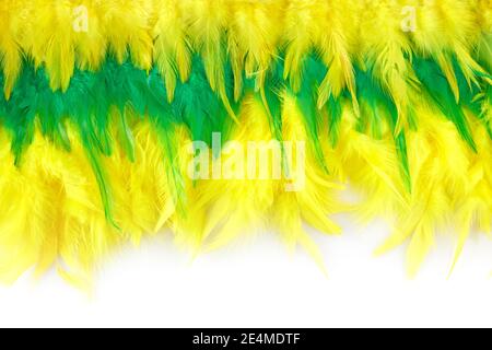 Brasil Mardi gras carnevale sfondo con piume multicolore Foto Stock