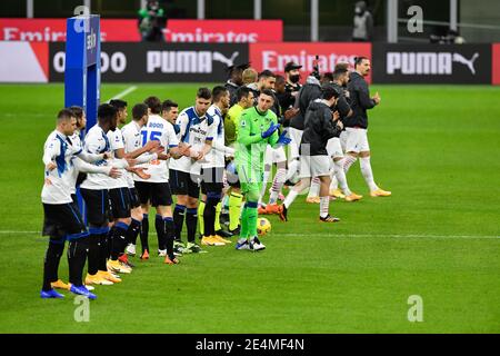 Milano, Italia. 23 gennaio 2021. I giocatori di Atalanta hanno visto davanti alla Serie UNA partita tra AC Milan e Atalanta a San Siro a Milano. (Photo Credit: Gonzales Photo/Alamy Live News Foto Stock