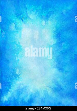 Tessuto acquerello blu acqua azzurra acqua azzurra fatta a mano Foto Stock