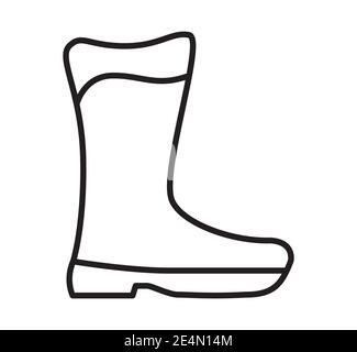 High boot icon.Outline Shoes Sign.Isolated su sfondo bianco. Illustrazione Vettoriale