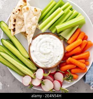 Salsa o salsa tzatziki fatta in casa Foto Stock