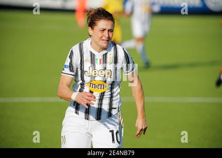 Cristiana Girelli (Juventus Women) durante il campionato italiano femminile, Serie A TimVision Football Match tra Juventus FC e Hellas Verona il 24 gennaio 2021 presso il Juventus Training Center di Vinovo, vicino Torino - Foto Nderim Kaceli / DPPI / LiveMedia Foto Stock