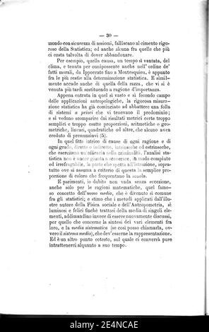 Messedaglia - la statistica e i sui metodi 30. Foto Stock