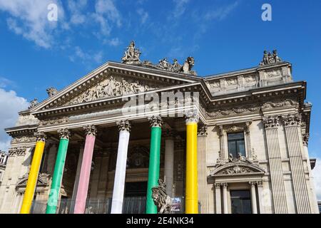 Brussels Stock Exchange, Euronext Bruxelles, edificio Bourse de Bruxelles a Bruxelles, Belgio Foto Stock