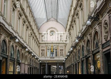 Galleria reale di Saint Hubert a Bruxelles, Belgio Foto Stock