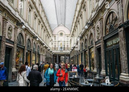 Galleria reale di Saint Hubert a Bruxelles, Belgio Foto Stock