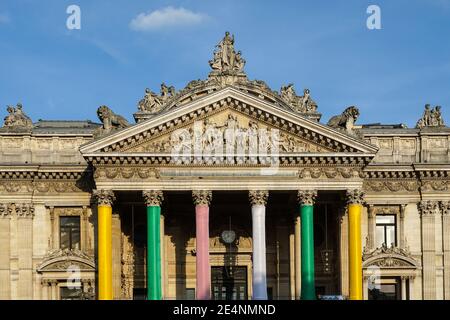 Brussels Stock Exchange, Euronext Bruxelles, edificio Bourse de Bruxelles a Bruxelles, Belgio Foto Stock