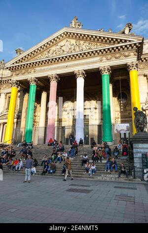 Brussels Stock Exchange, Euronext Bruxelles, edificio Bourse de Bruxelles a Bruxelles, Belgio Foto Stock