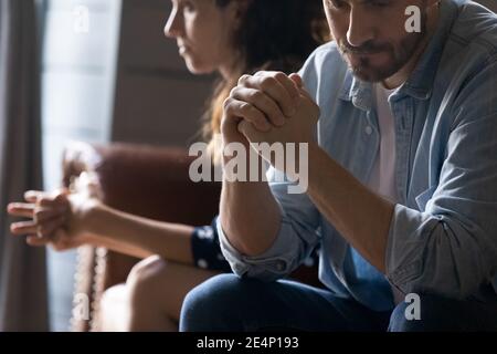 Primo piano di coppia infelice soffrono di problemi nel rapporto Foto Stock