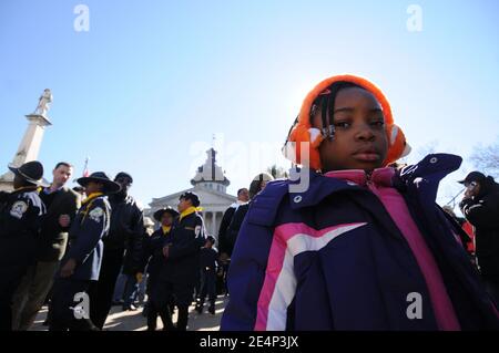 Rally organizzato dalla National Association for the Advancement of Coloured People (NAACP) in occasione del Martin Luther King Jr Day, presso il campidoglio di Columbia, SC, USA, il 21 gennaio 2008. Foto di Olivier Douliery/ABACAPRESS.COM Foto Stock