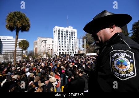 Rally organizzato dalla National Association for the Advancement of Coloured People (NAACP) in occasione del Martin Luther King Jr Day, presso il campidoglio di Columbia, SC, USA, il 21 gennaio 2008. Foto di Olivier Douliery/ABACAPRESS.COM Foto Stock