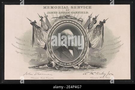 Servizio commemorativo di James Abram Garfield - Bureau Engraving & Printing. Foto Stock