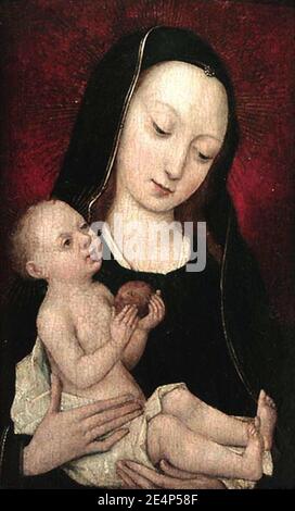 Maestro della leggenda di Maria Maddalena - Madonna col Bambino - Louvre. Foto Stock