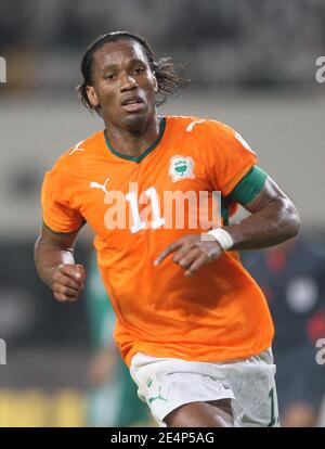 Il capitano della Costa d'Avorio Didier Drogba durante la partita di calcio della Coppa Africana delle Nazioni, Costa d'Avorio contro Nigeria a Sekondi, Ghana, il 21 gennaio 2008. La Costa d'Avorio sconfisse la Nigeria 1-0. Foto di Steeve McMay/Cameleon/ABACAPRESS.COM Foto Stock