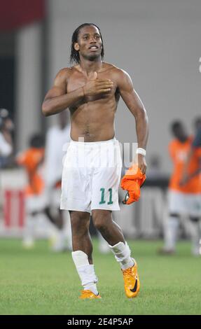 Il capitano della Costa d'Avorio Didier Drogba durante la partita di calcio della Coppa Africana delle Nazioni, Costa d'Avorio contro Nigeria a Sekondi, Ghana, il 21 gennaio 2008. La Costa d'Avorio sconfisse la Nigeria 1-0. Foto di Steeve McMay/Cameleon/ABACAPRESS.COM Foto Stock